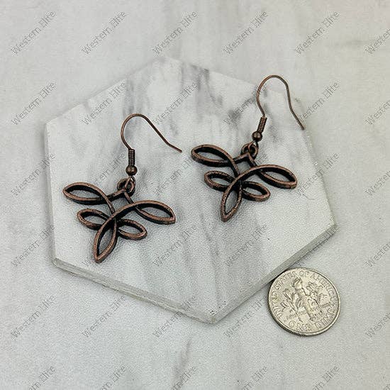 Golden Metal Dragonfly Earrings