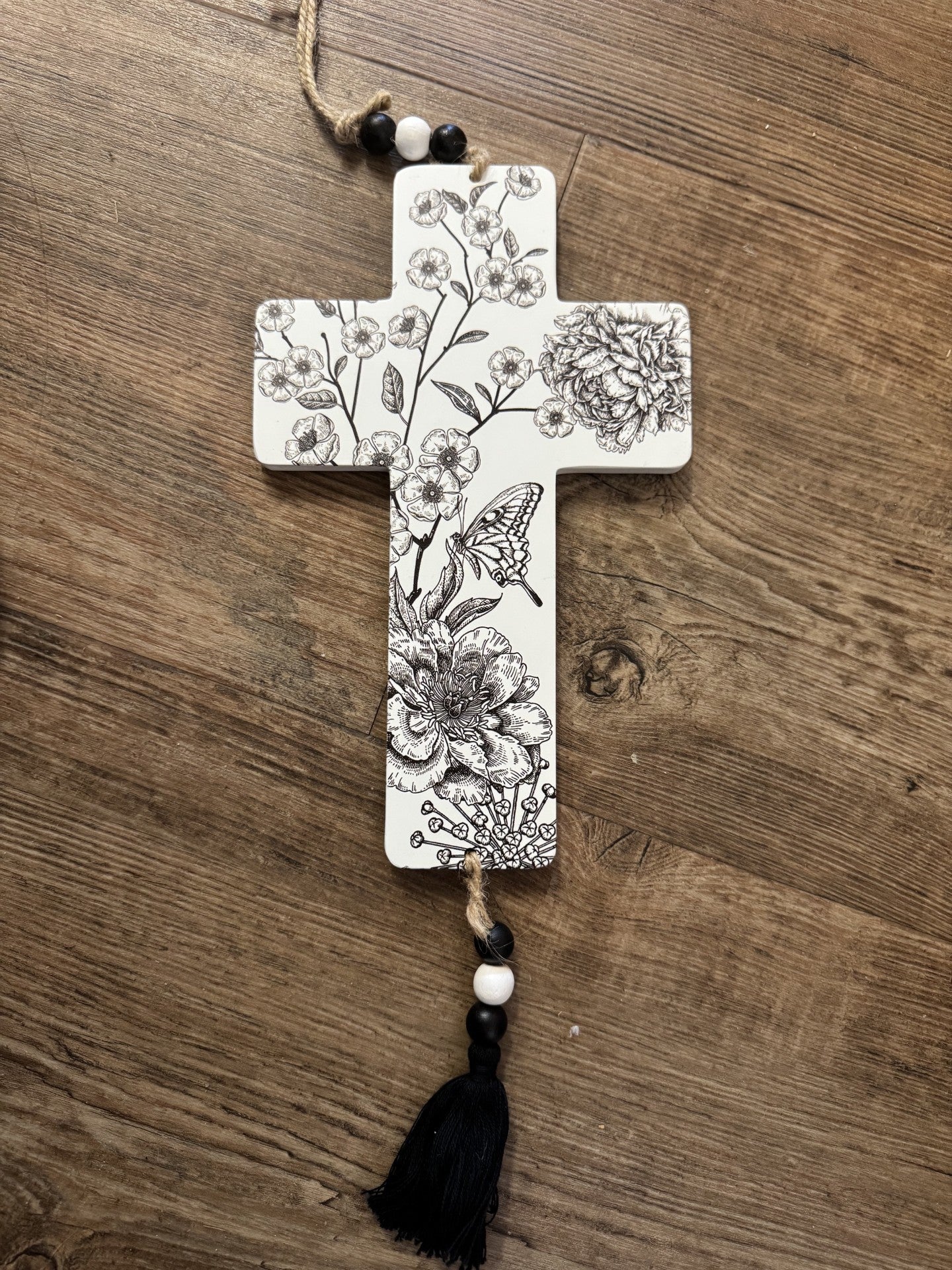 Black & White Wood Cross