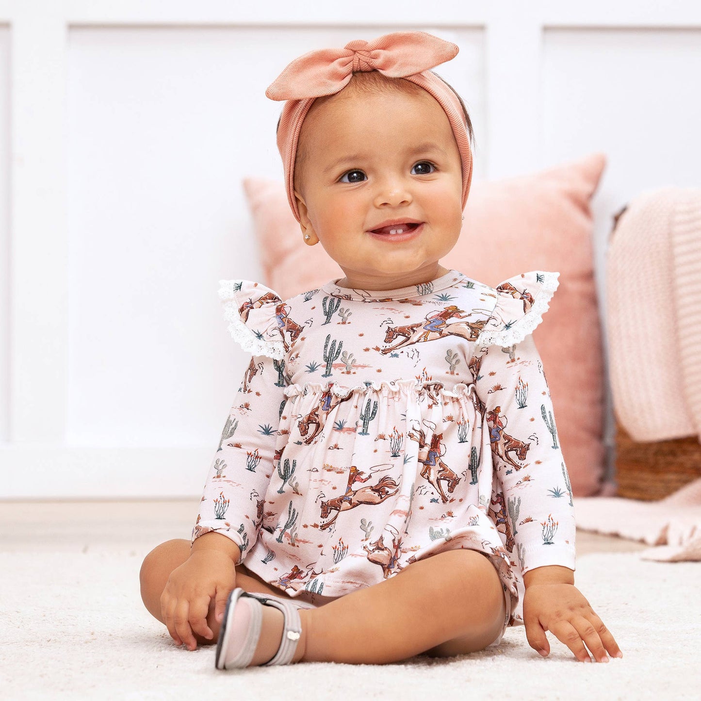 Girl's Baby Prairie Princess Western Bamboo Bodysuit