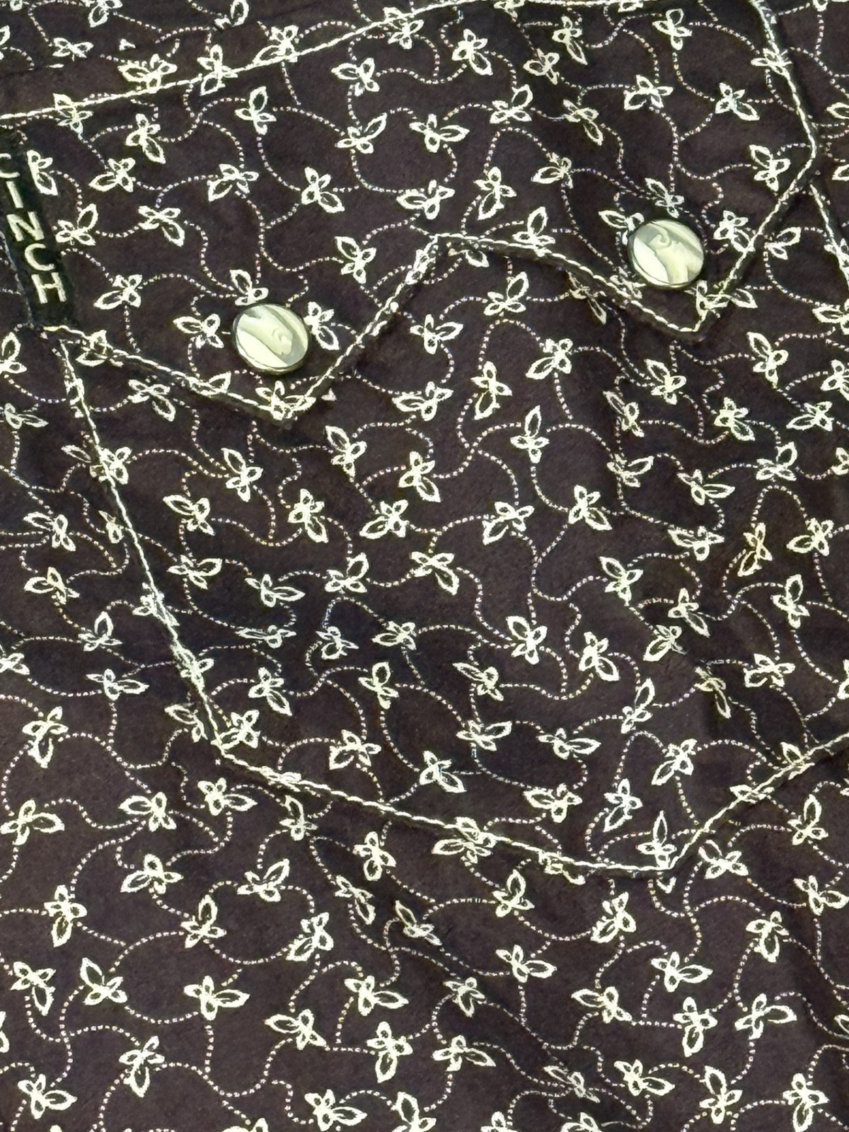 Men's Cinch Modern Print Dark Purple Button Down Shirt