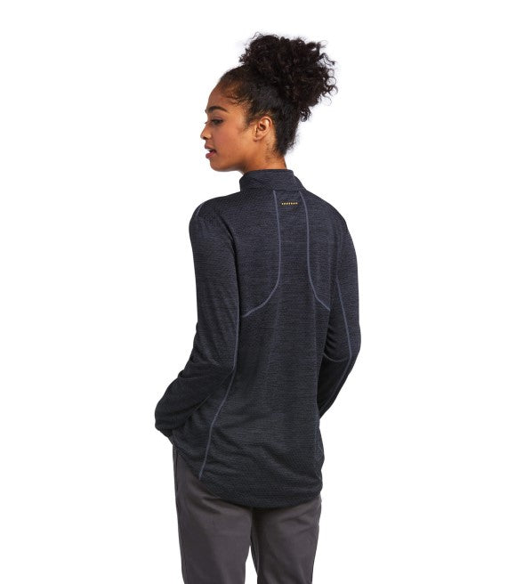 Women's Ariat Black Rebar Revolt 1/2 Zip Long Sleeve Pullover