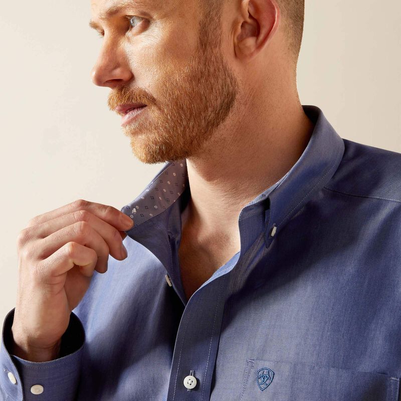 Men's Ariat Wrinkle Free Solid Pinpoint Oxford Classic Fit Shirt