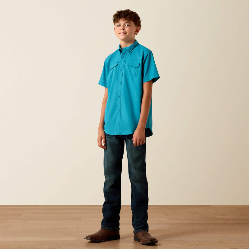 Boy's Ariat VentTEK Outbound Classic Fit Shit - Blue Moon Turquiose