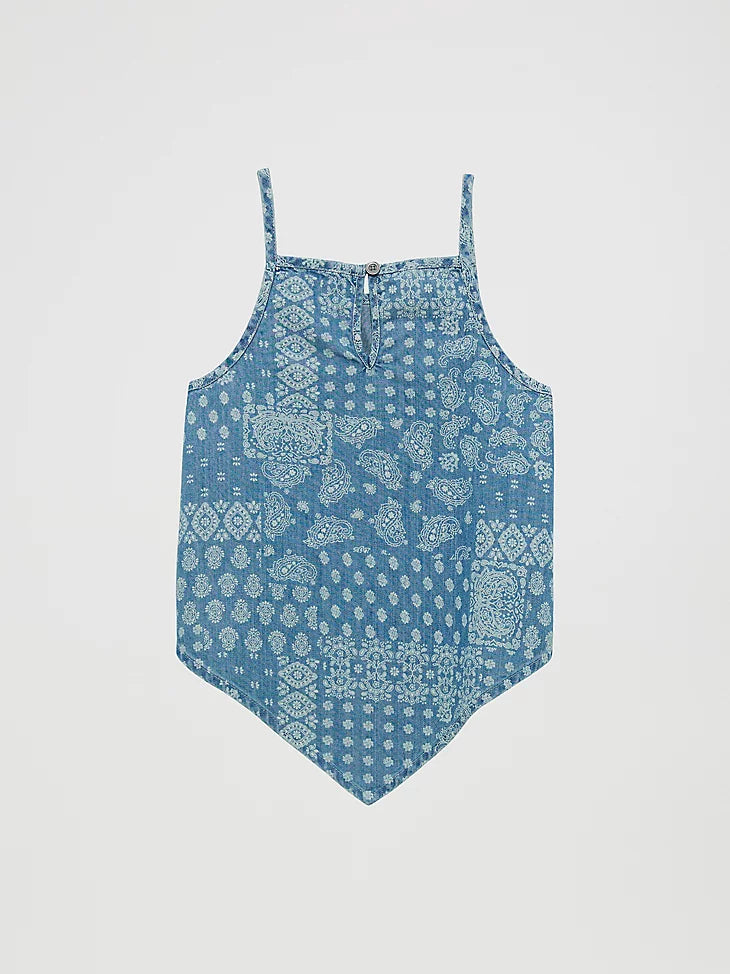 Girl's Wrangler Handkerchief Hem Trapeze Tank Top - Denim