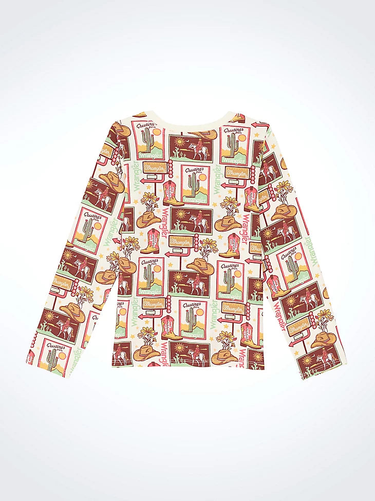 Girl's Wrangler Long Sleeve Western Graphic Tee