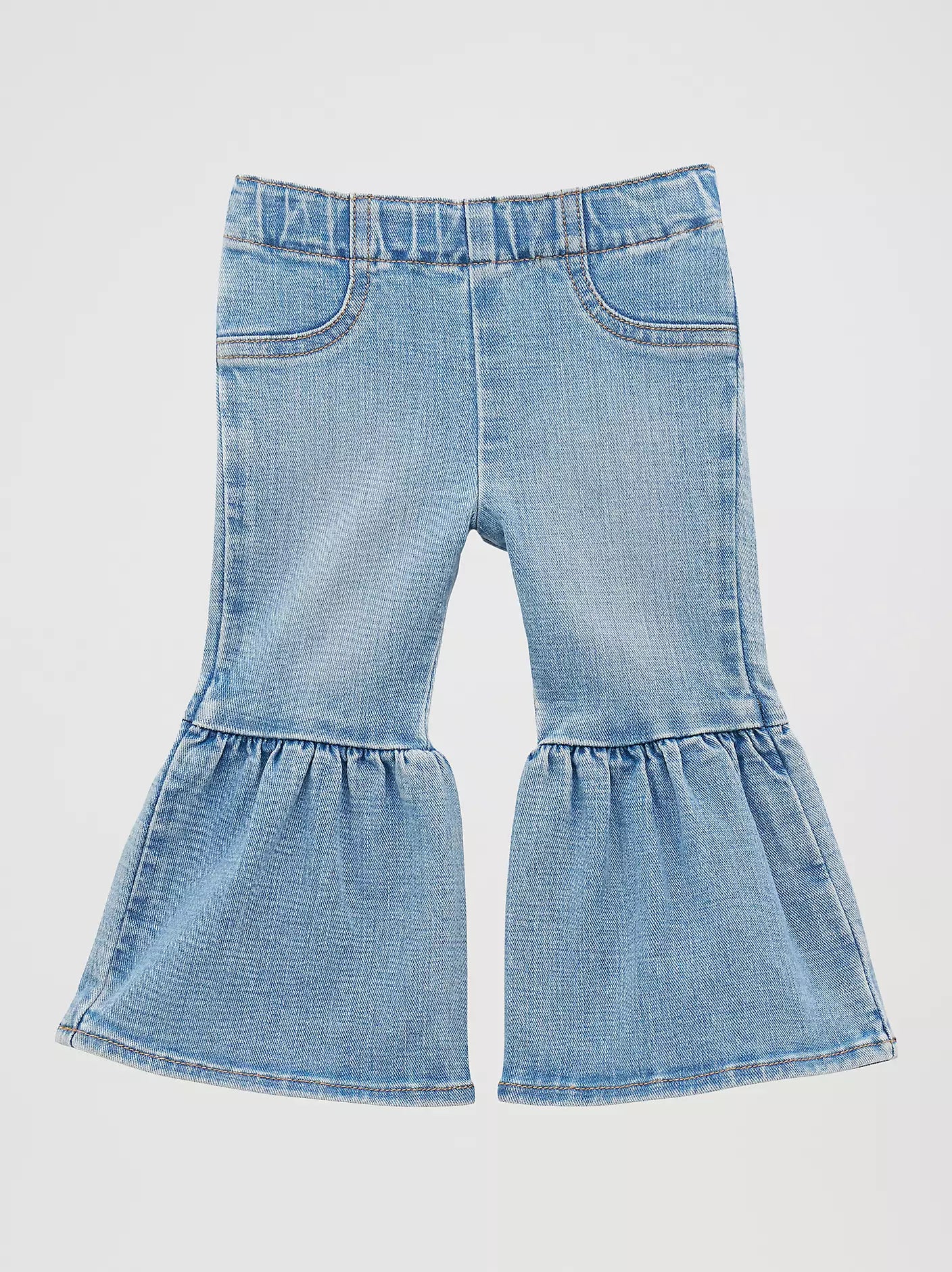 Girl's Wrangler Infant/Toddler Ruffle Leg Flare Jean - Light Denim