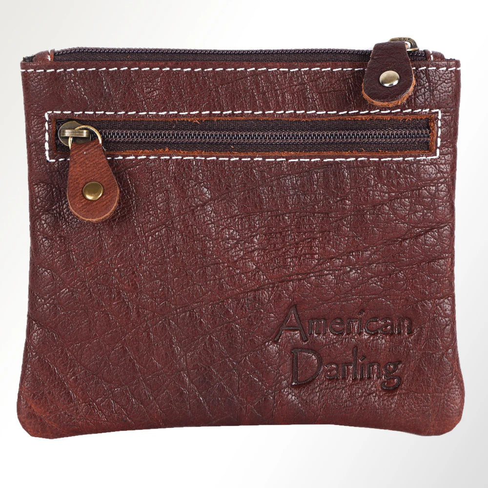 American Darling Hair-On Cowhide Coin Purse with Desert Scene Applique