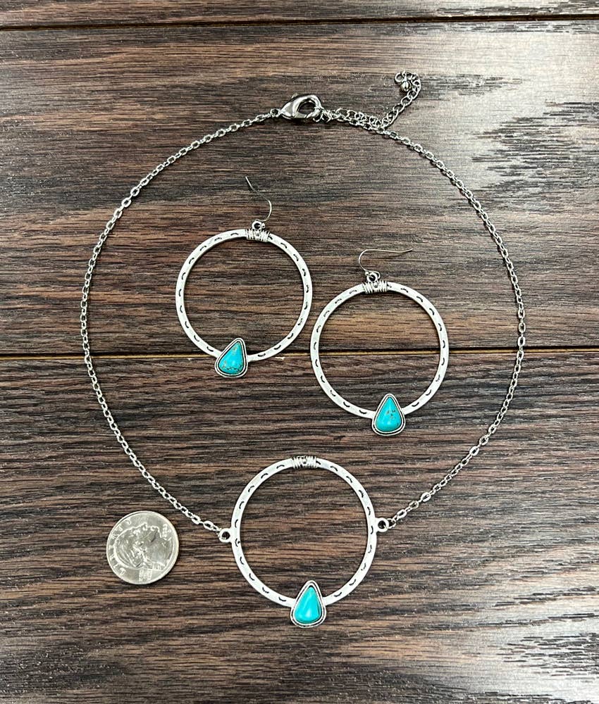 Boho Turquoise Necklace Set