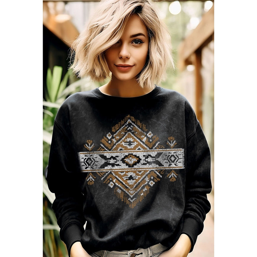 Women's Vintage Aztec Mineral Graphic Sweatwhirts