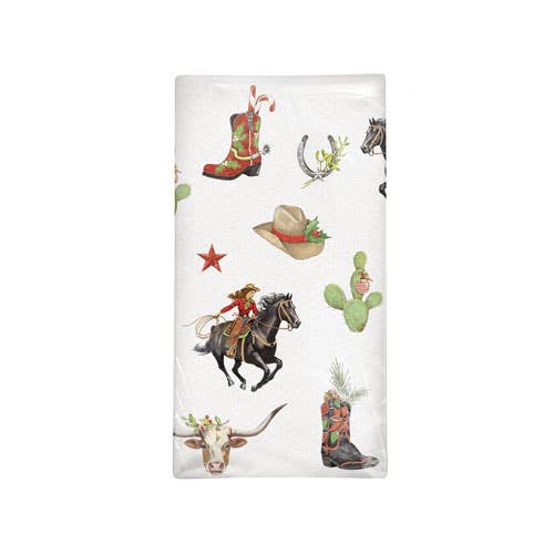 Holiday Western Scatter Bagged Towel