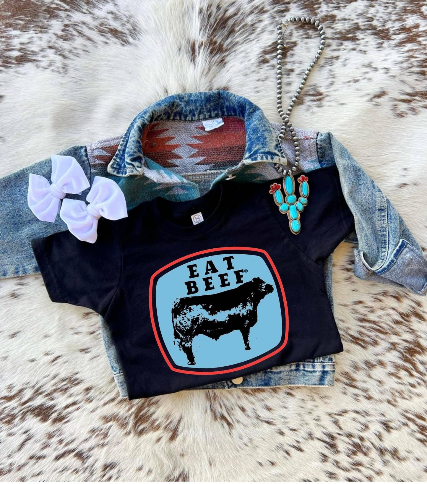 Girl's Eat beef Graphic T-shirt