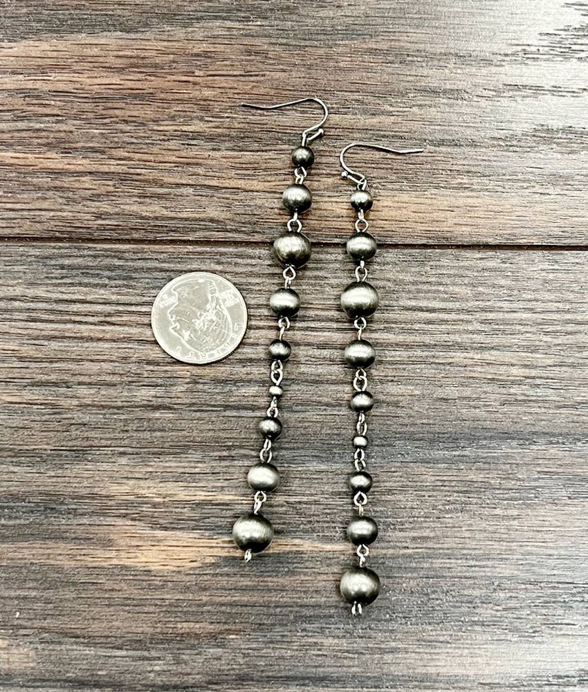 Long Navajo Bead Earrings