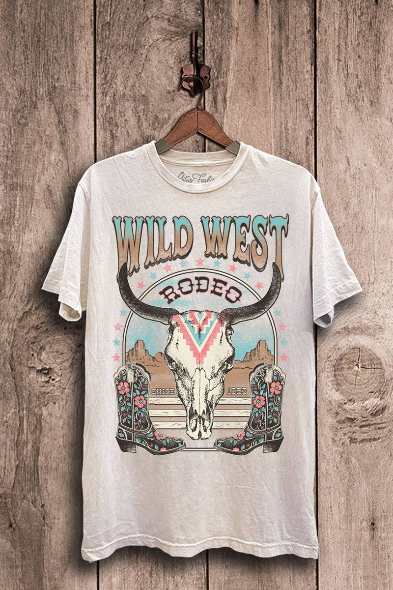 Wild West Cow Skull Graphic Top