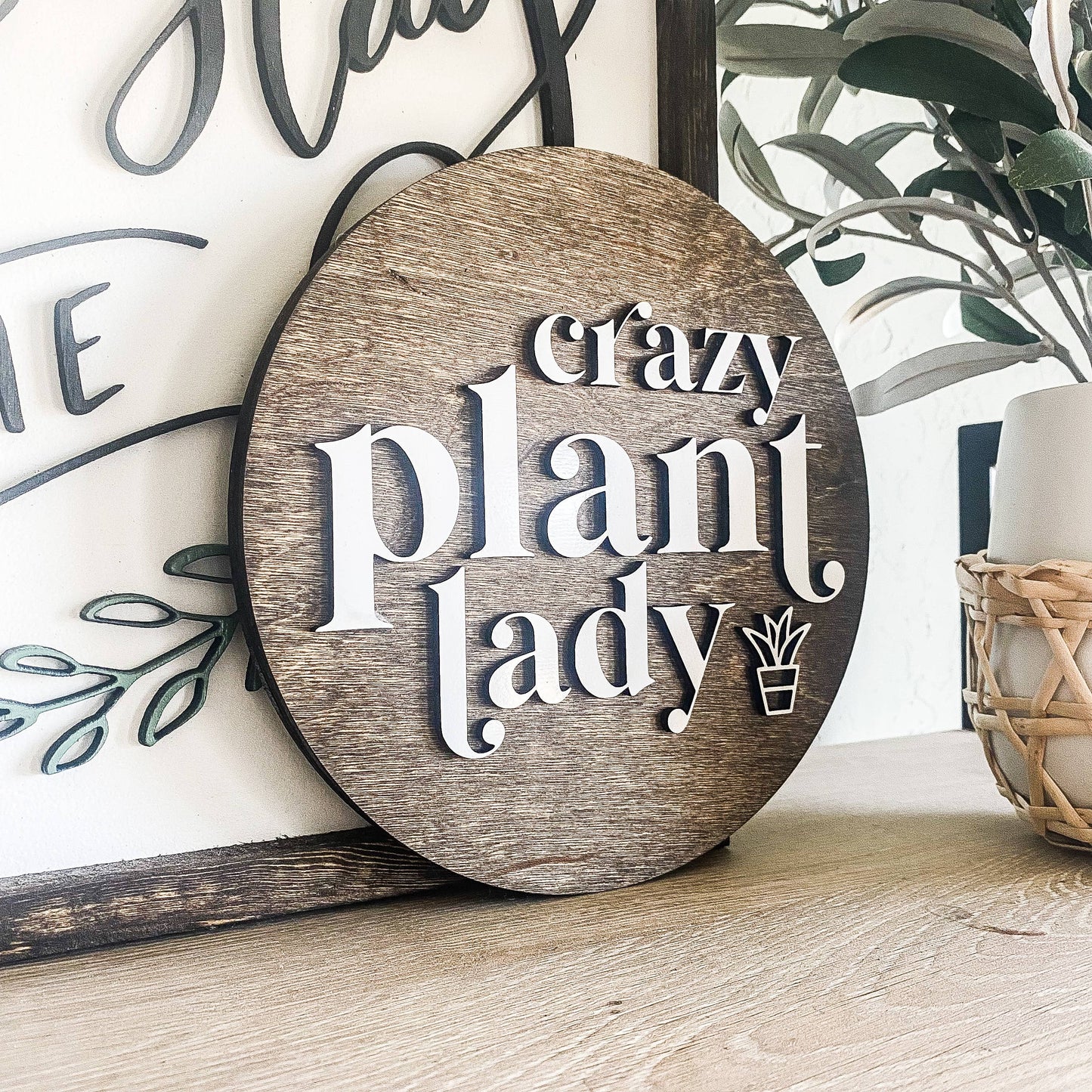 'Crazy Plant Lady' Wood Sign