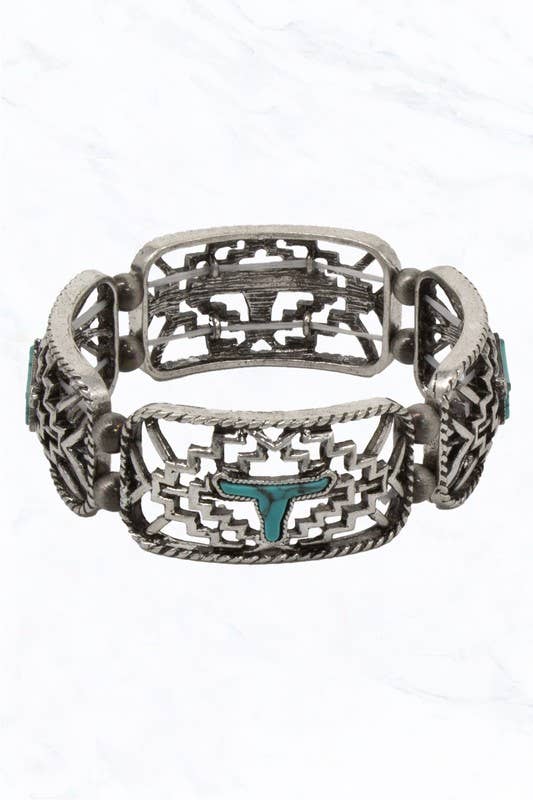 Western Longhorn Cutout Bracelet