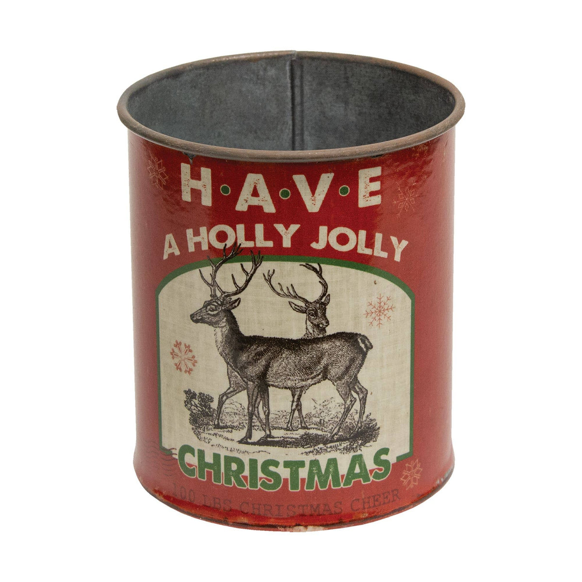 Holly Jolly Christmas Metal Can