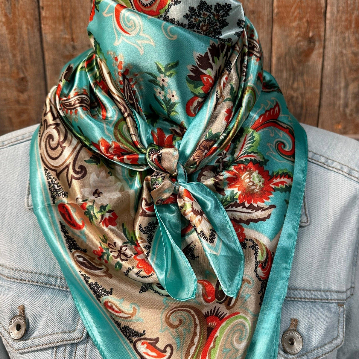 Turquoise 'That So 70's' Paisley Wild Rag