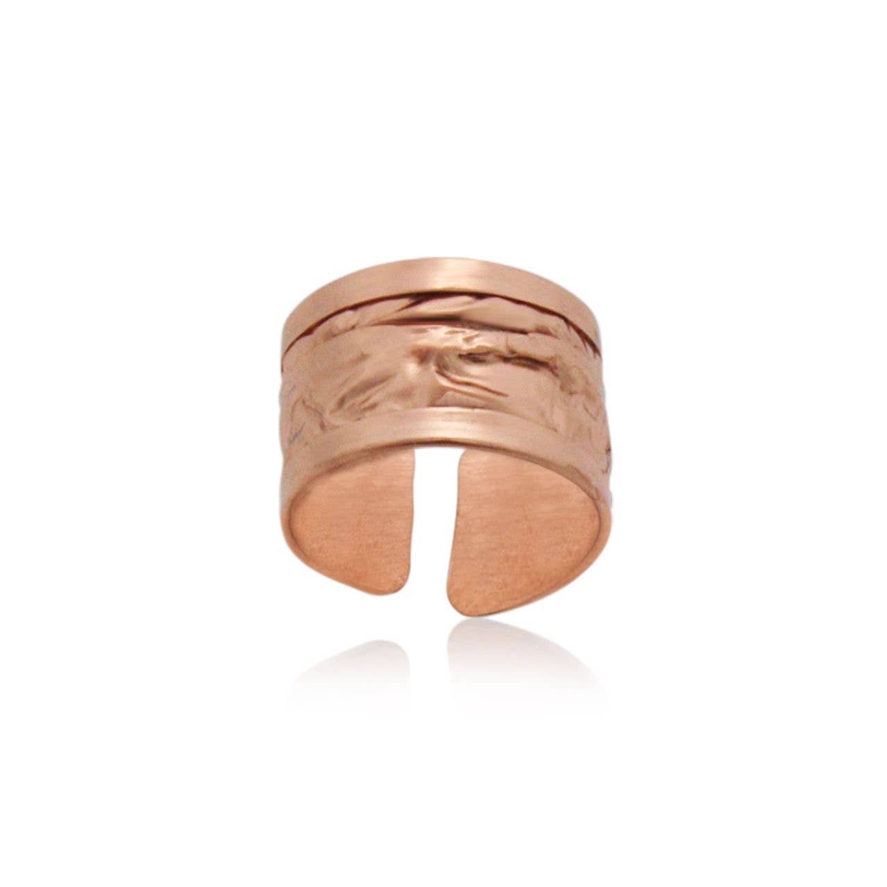 Copper Irregular Hammered Adjustable Copper Ring