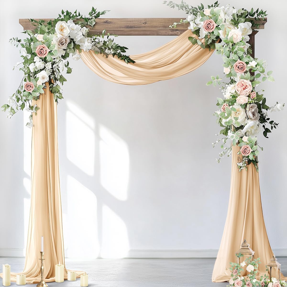 Champagne Sheer Chiffon Curtain Drapes