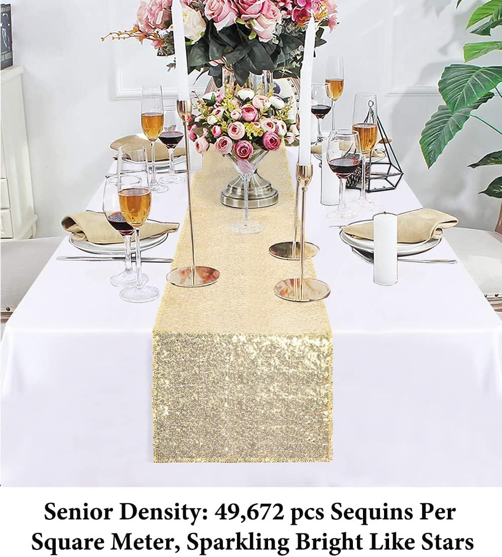 Champagne Gold Sequin Table Runners