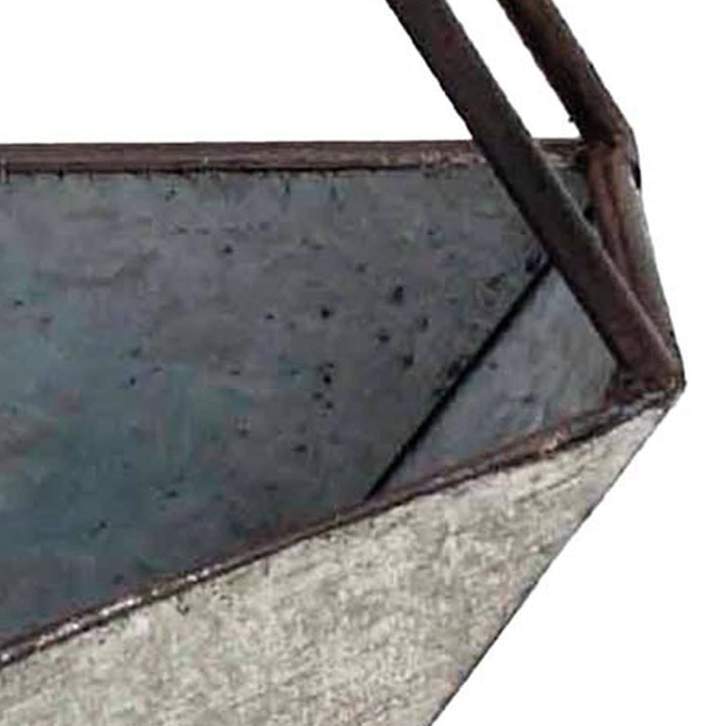 Geometric Rustic Galvanized Metal Planter Pot Gray