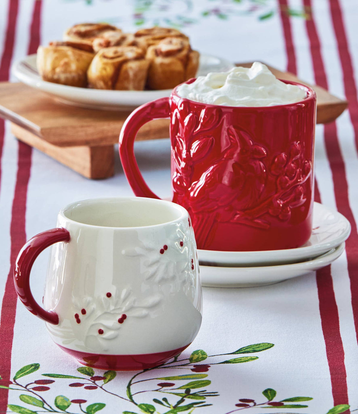 Christmas Winter Cardinal Mug - Red Earthenware