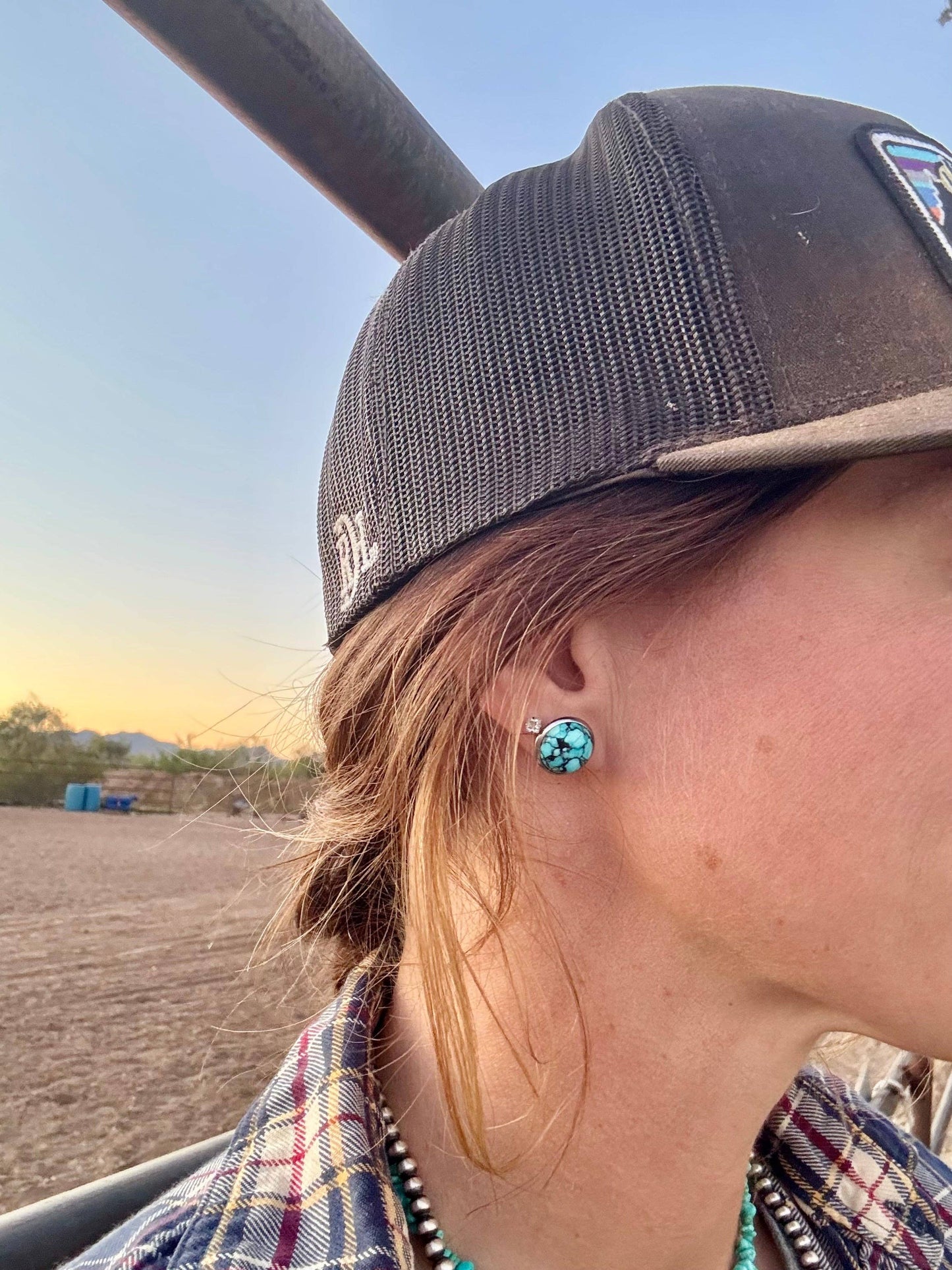 Real Turquoise Stud Earrings