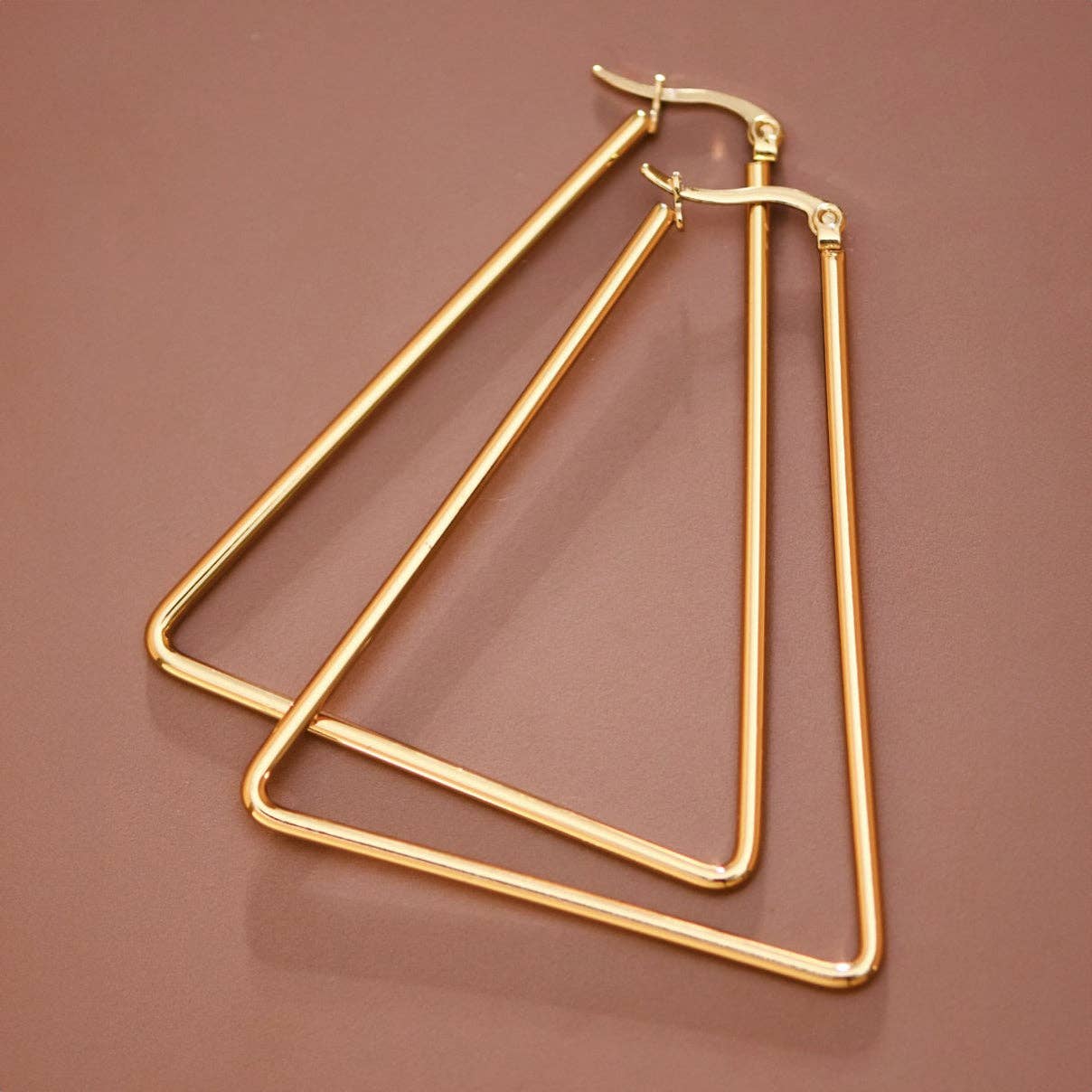 18K Gold Plated Stainless Steel Hoop Earrings