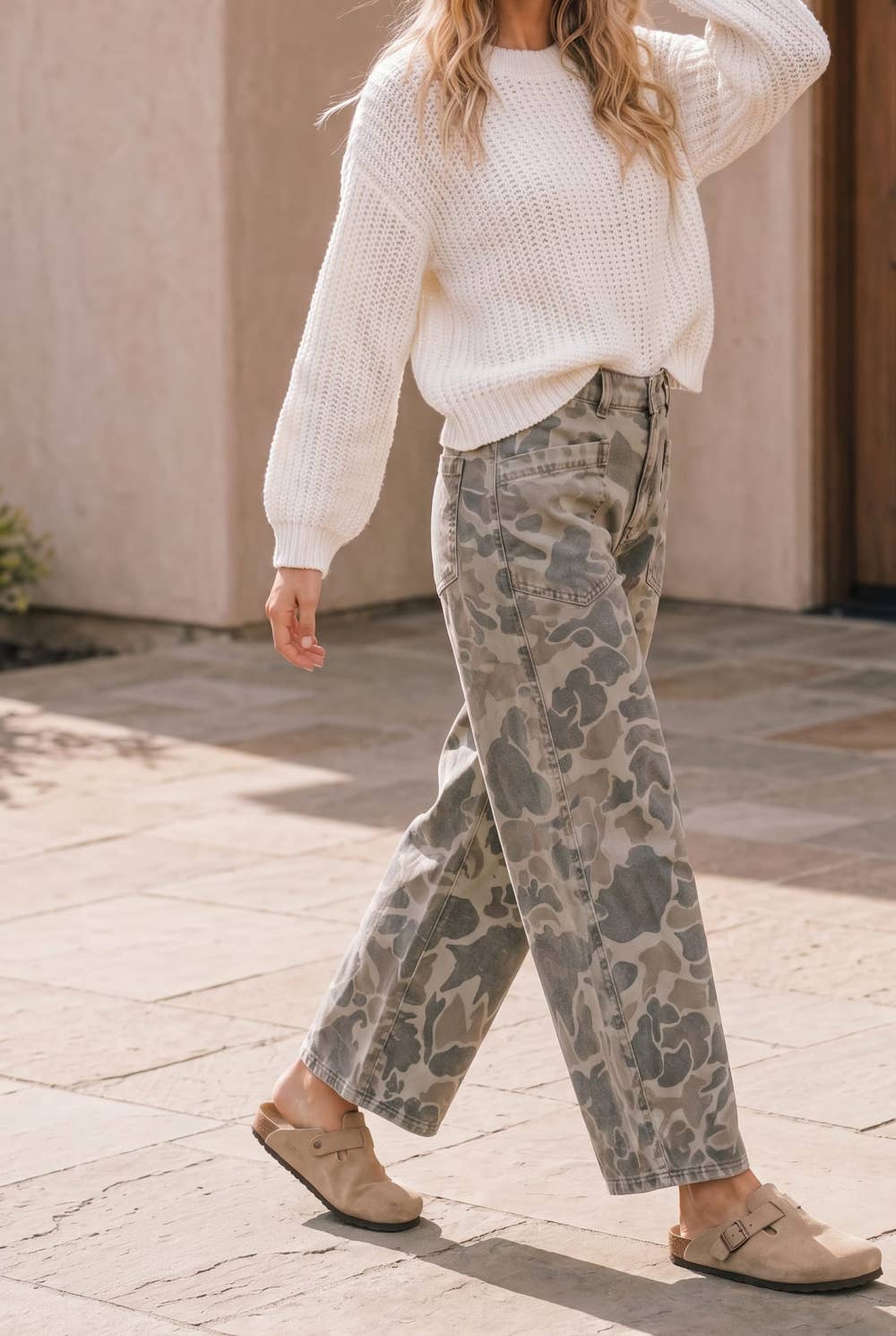 Women's Camo Wide Leg Denim Pants