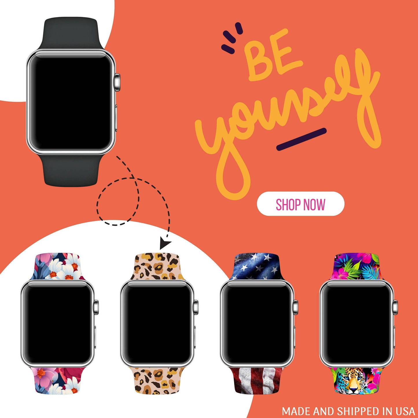 Leopard Print Bolt Apple Watch Band