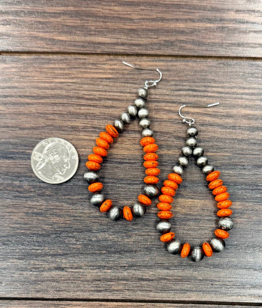 Orange Bead Earrings