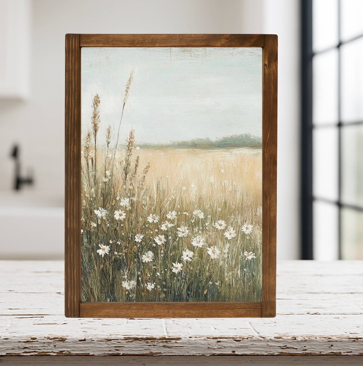 White Wildflowers Framed Print