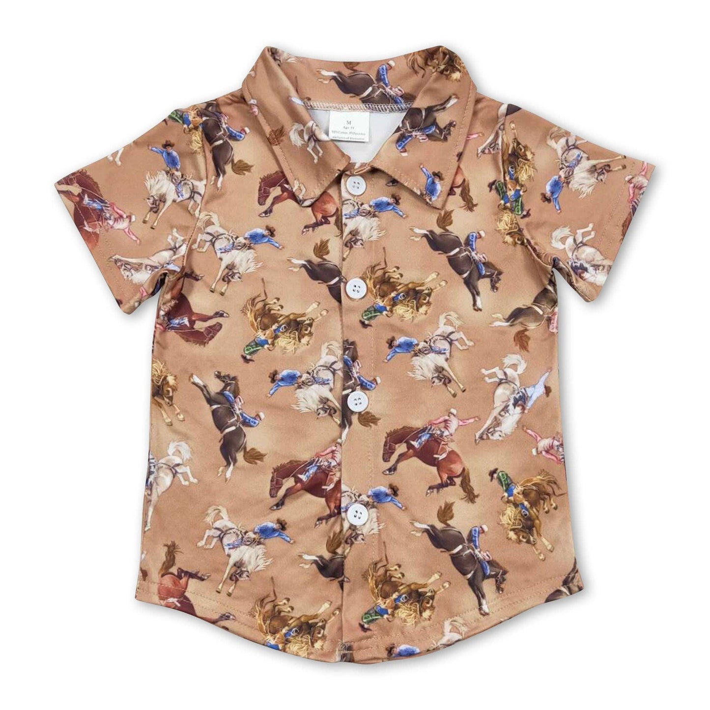 Boy's Horse Rodeo Western Button-Down Shirt