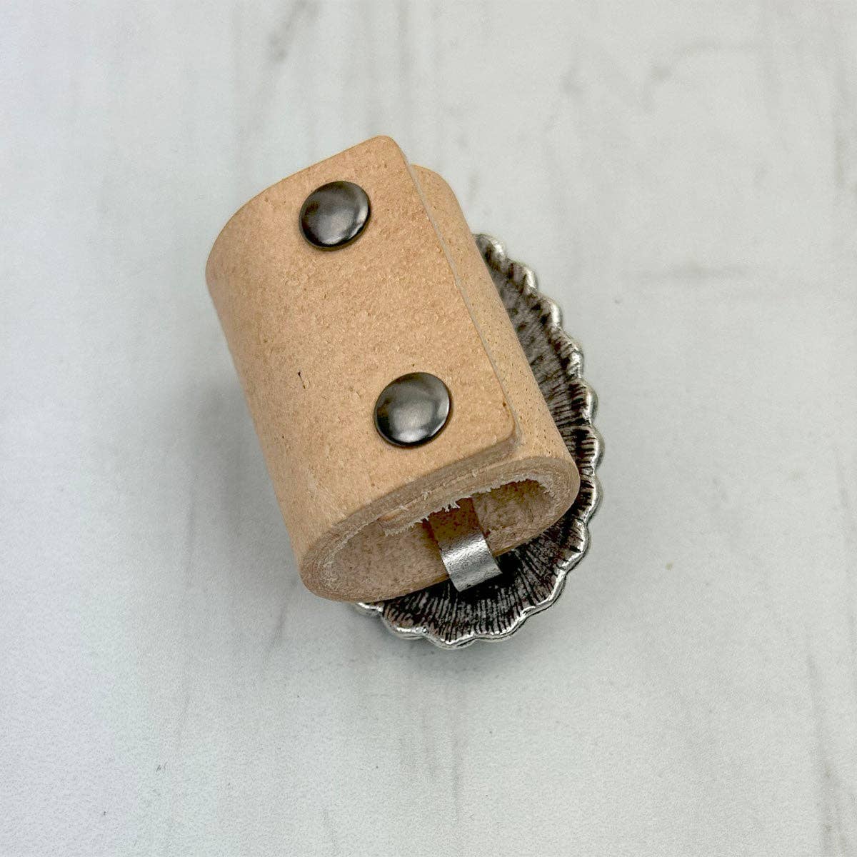 Silver metal with blue turquoise stone wild rag slide