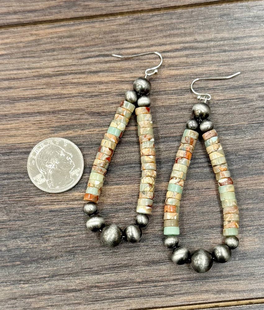Western Light Green Gemstone Earrings