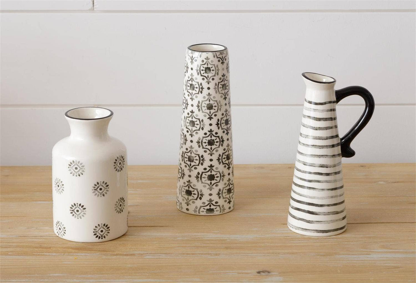 Arabesque And Stripes Bud Vases