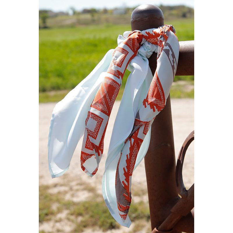 Women's Cruel Denim Skylight / Clay Poly-Satin Scrunchie with Removable Wild Rag