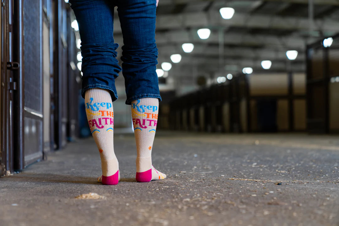 Lucky Chuck Performance Boot Socks-Keep The Faith