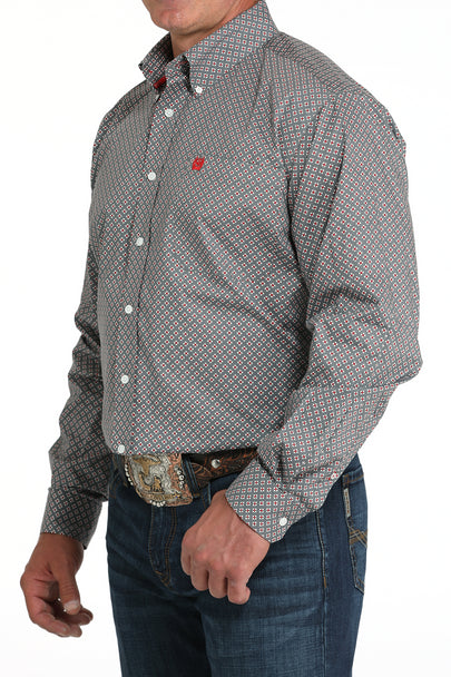 Men's Cinch Grey Geometric Print