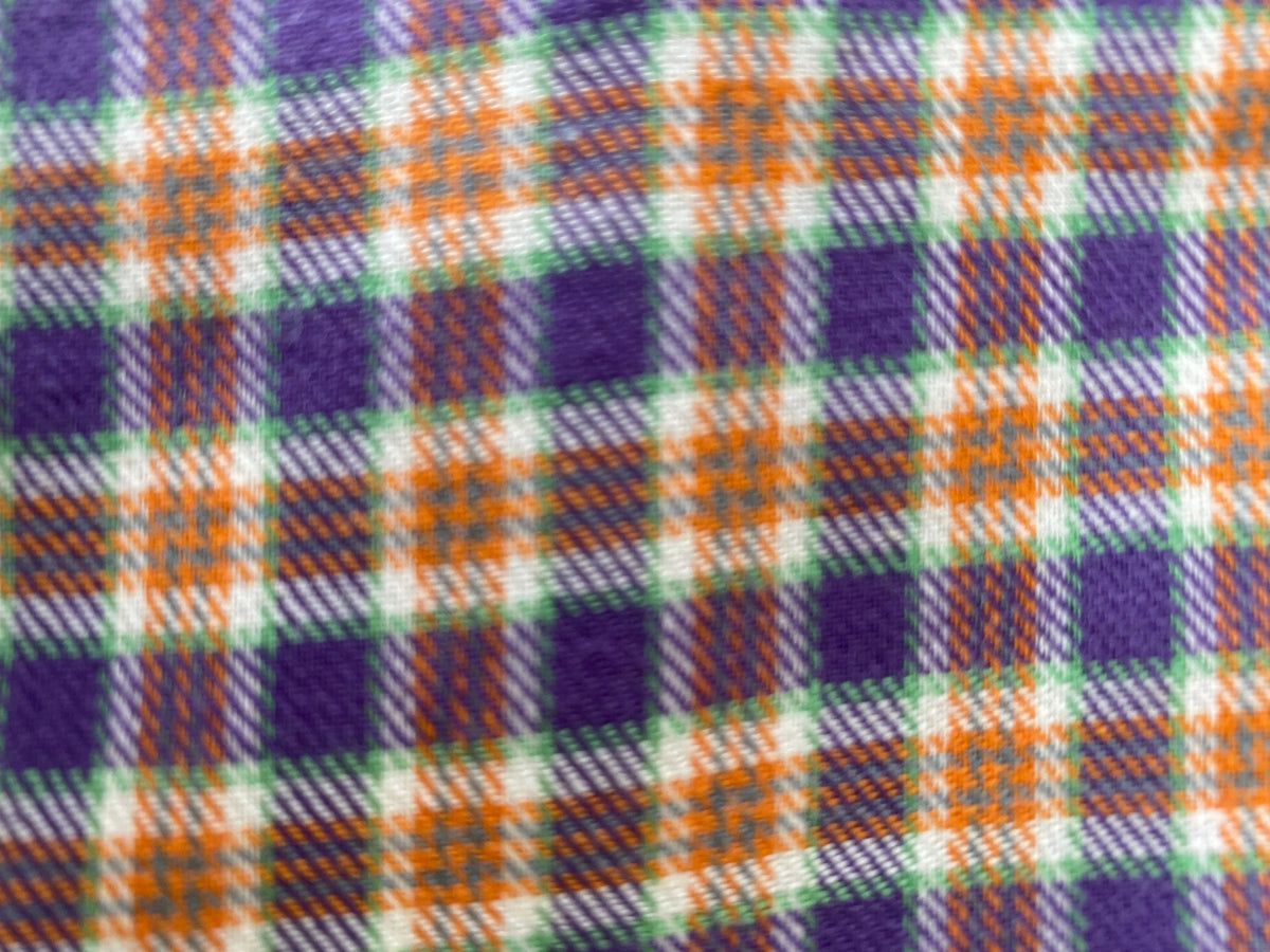 Boy's Shea Baby Plaid L/S Pearl Snap Onesie/Shirt - Purple & Orange