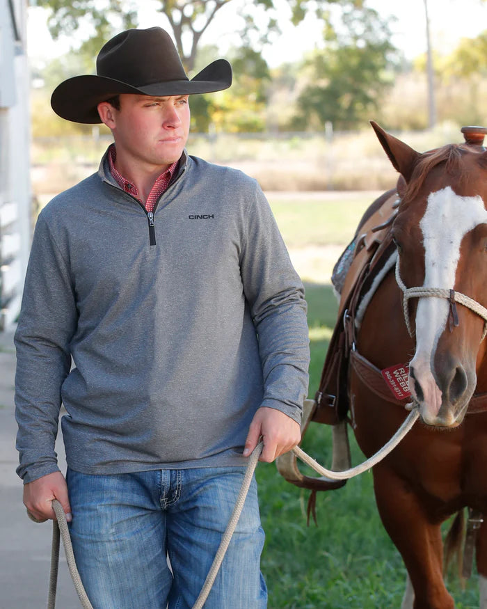 Men's Cinch Charcoal Grey 1/4 Zip Pullover