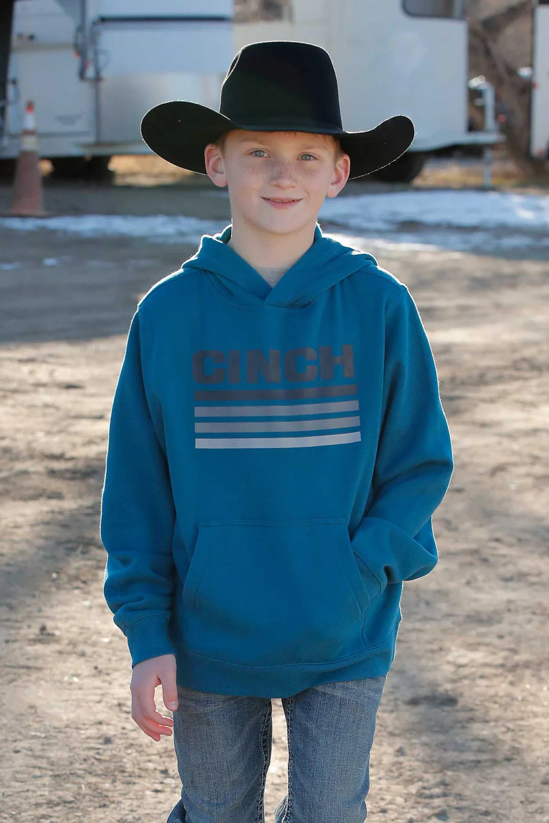 Boy's Cinch Teal Pullover Hoodie