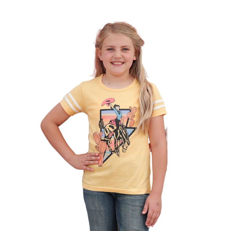 Girl's Cruel Girl Yellow Bucking Horse T-Shirt