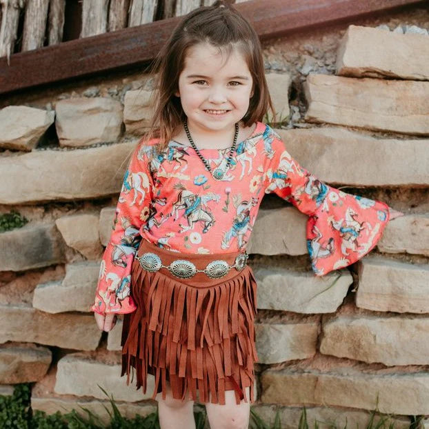Girl's Shea Baby Cowgirl Thing Bell Long Sleeve Top