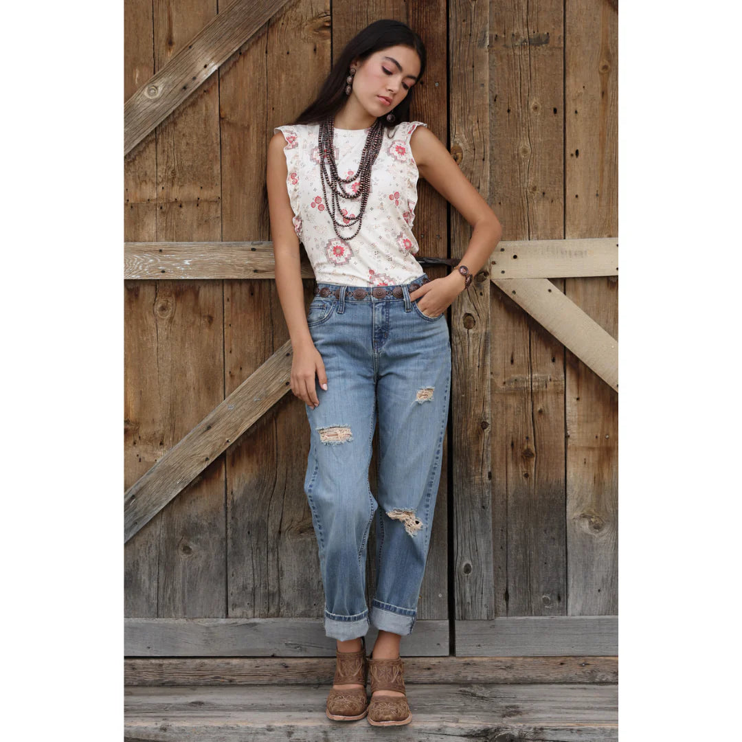 Women's Cinch Boyfriend Medium Stone Blue Jeans