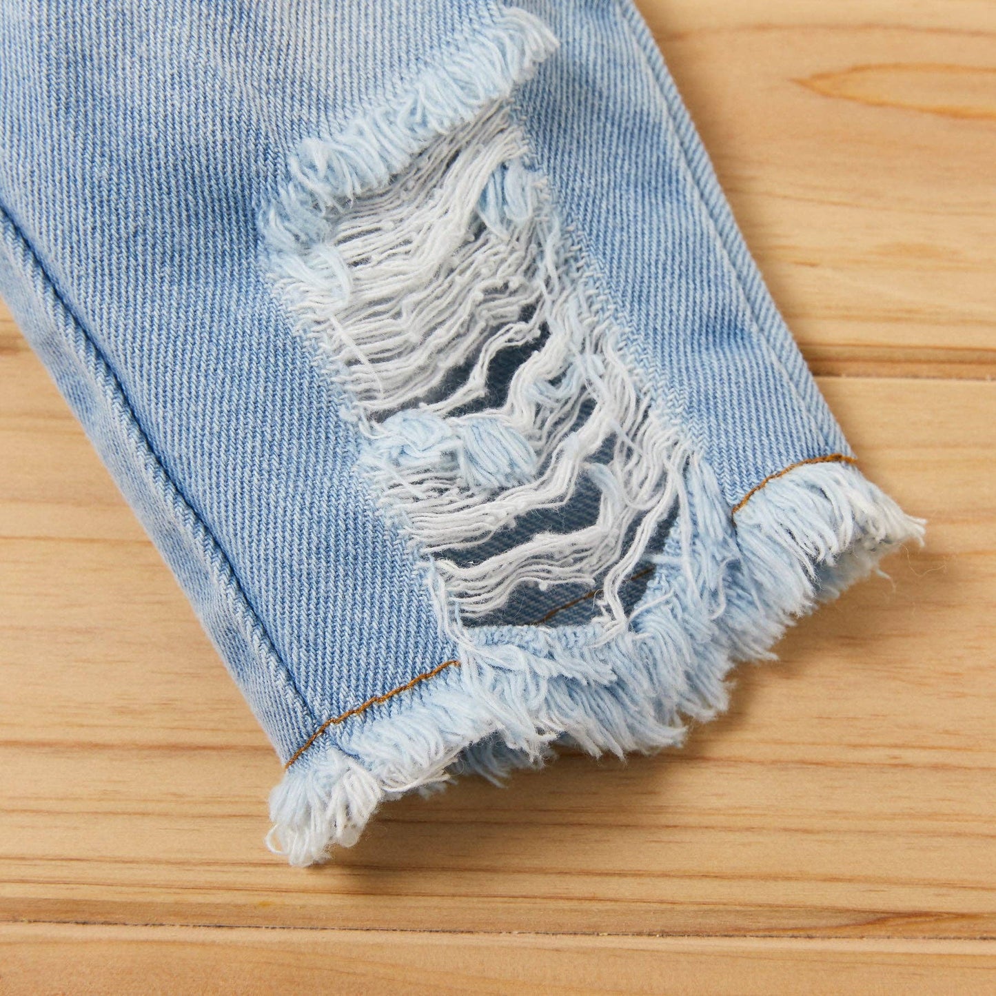 Sunflower Print Short-Sleeve Top and Jeans Set