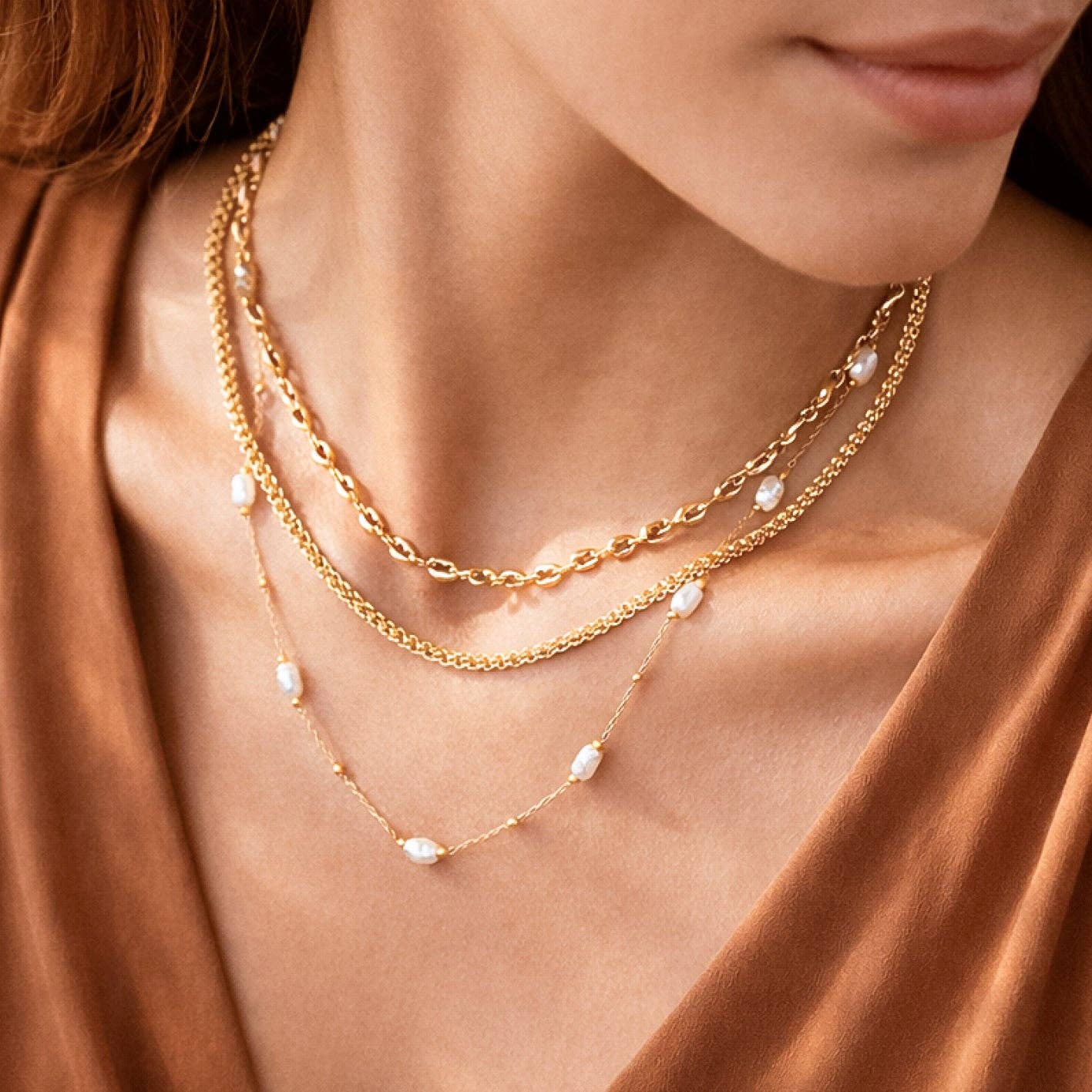 18K Gold Stainless Steel Chain Necklace