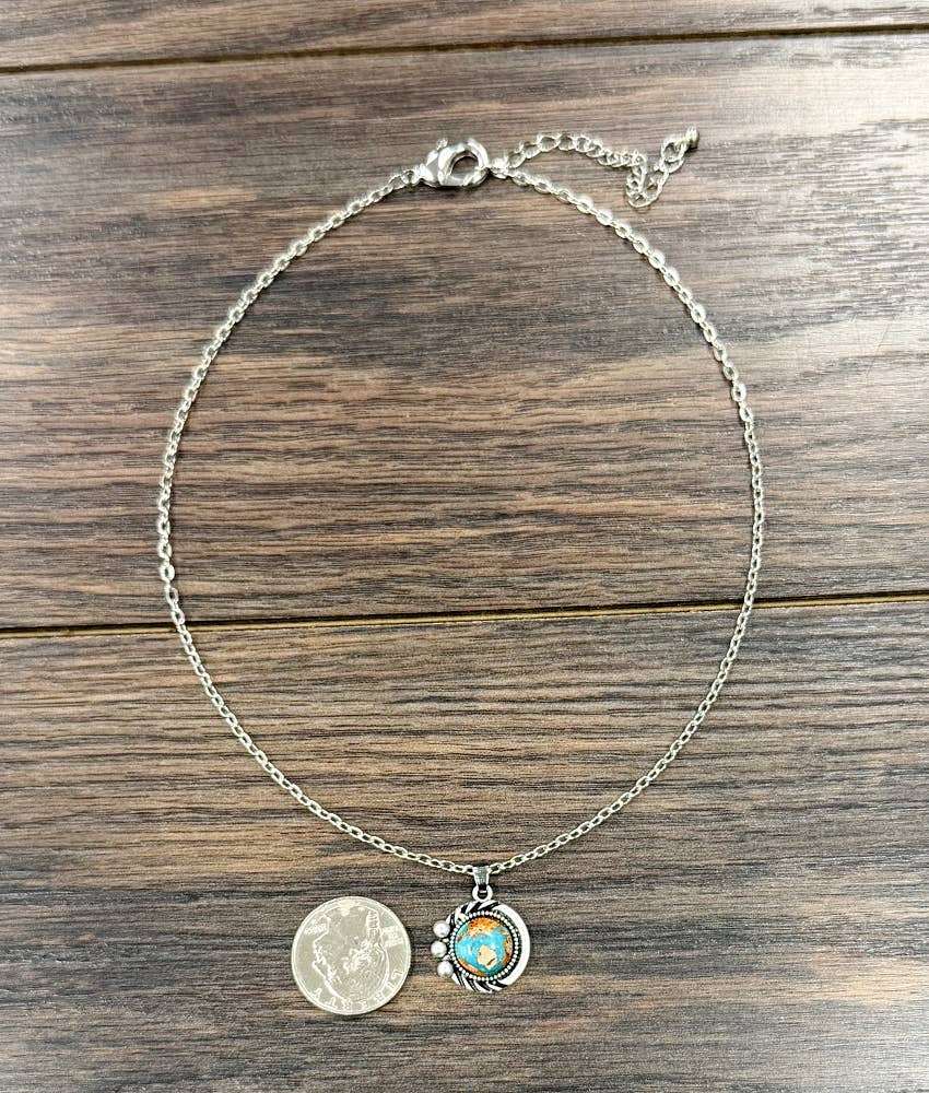 Circle Gemstone Necklace
