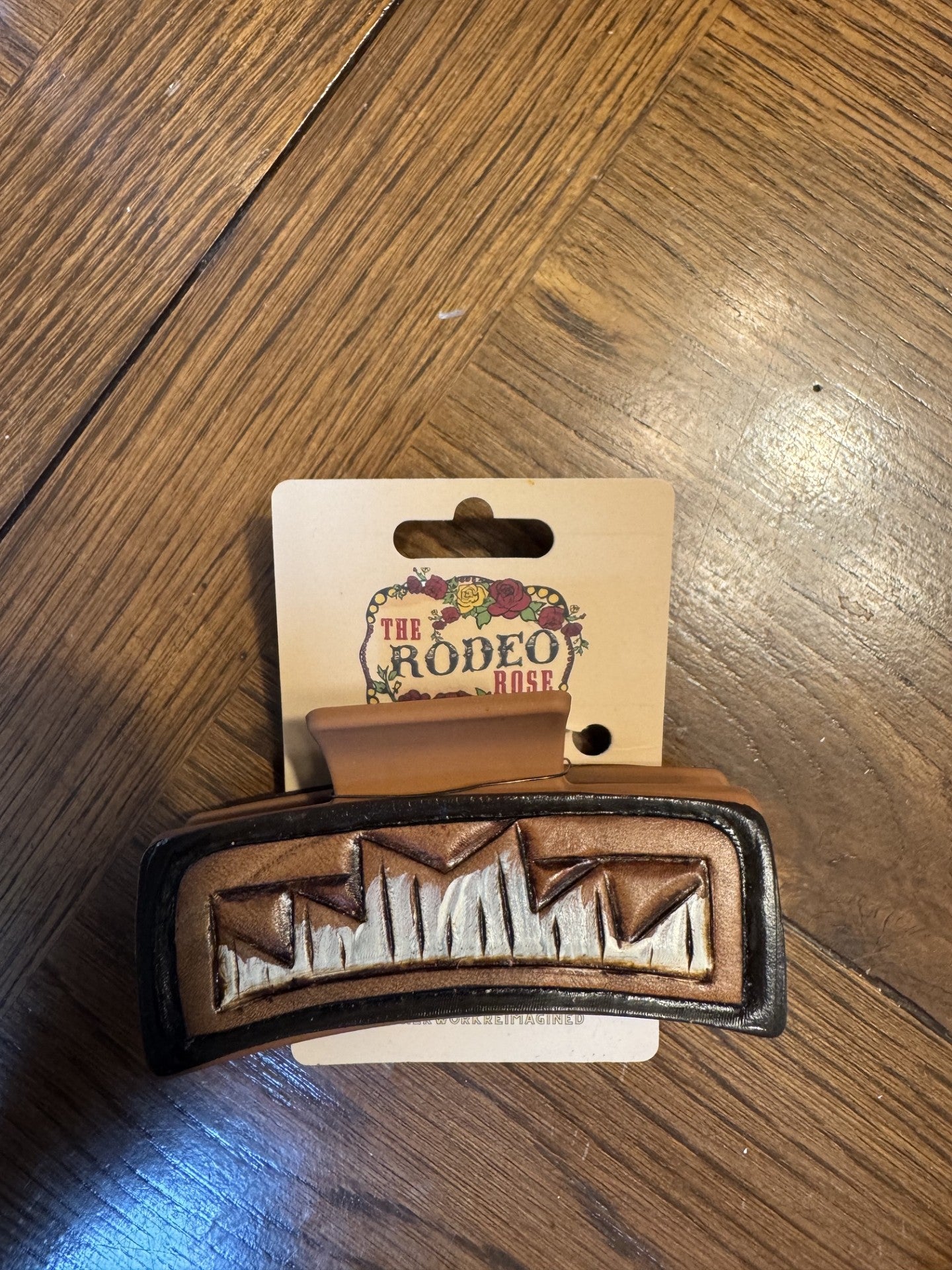 Leather Hair Clip Cowgirl Rodeo