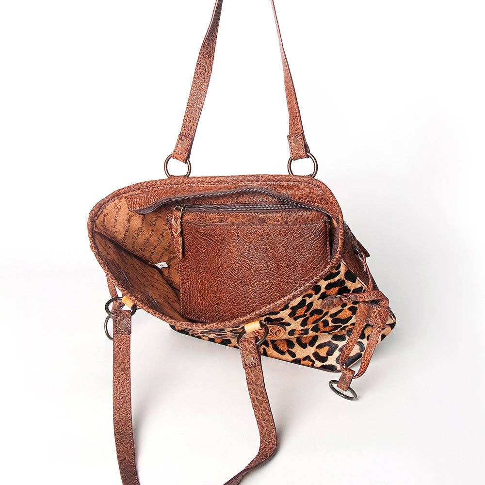 Leopard Hair-On Genuine Leather Women Tote